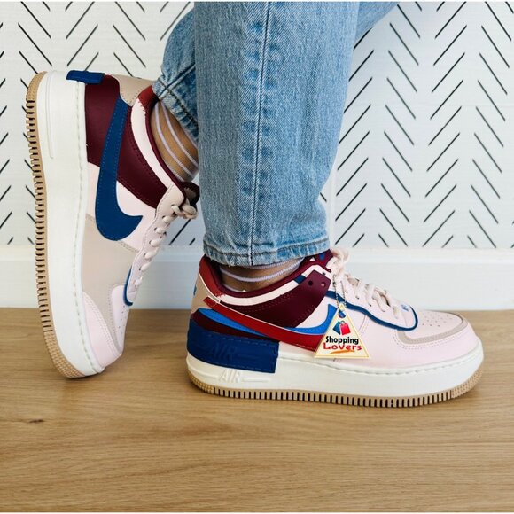 ❤️Nike Air Force 1 Low Shadow Sz 10 Women Shoes Pink Burgundy Sneaker CI0919-601 - Picture 2 of 14